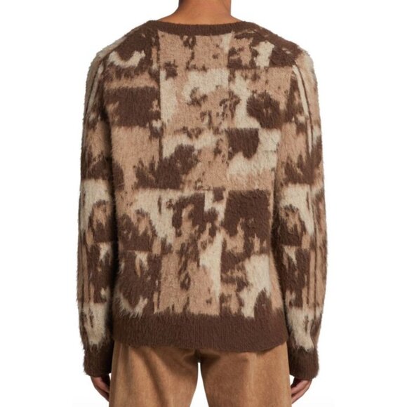 Helmut Lang $450 Jacquard Crewneck Sweater Pullover Knit Size XXL Men's - Picture 2 of 7